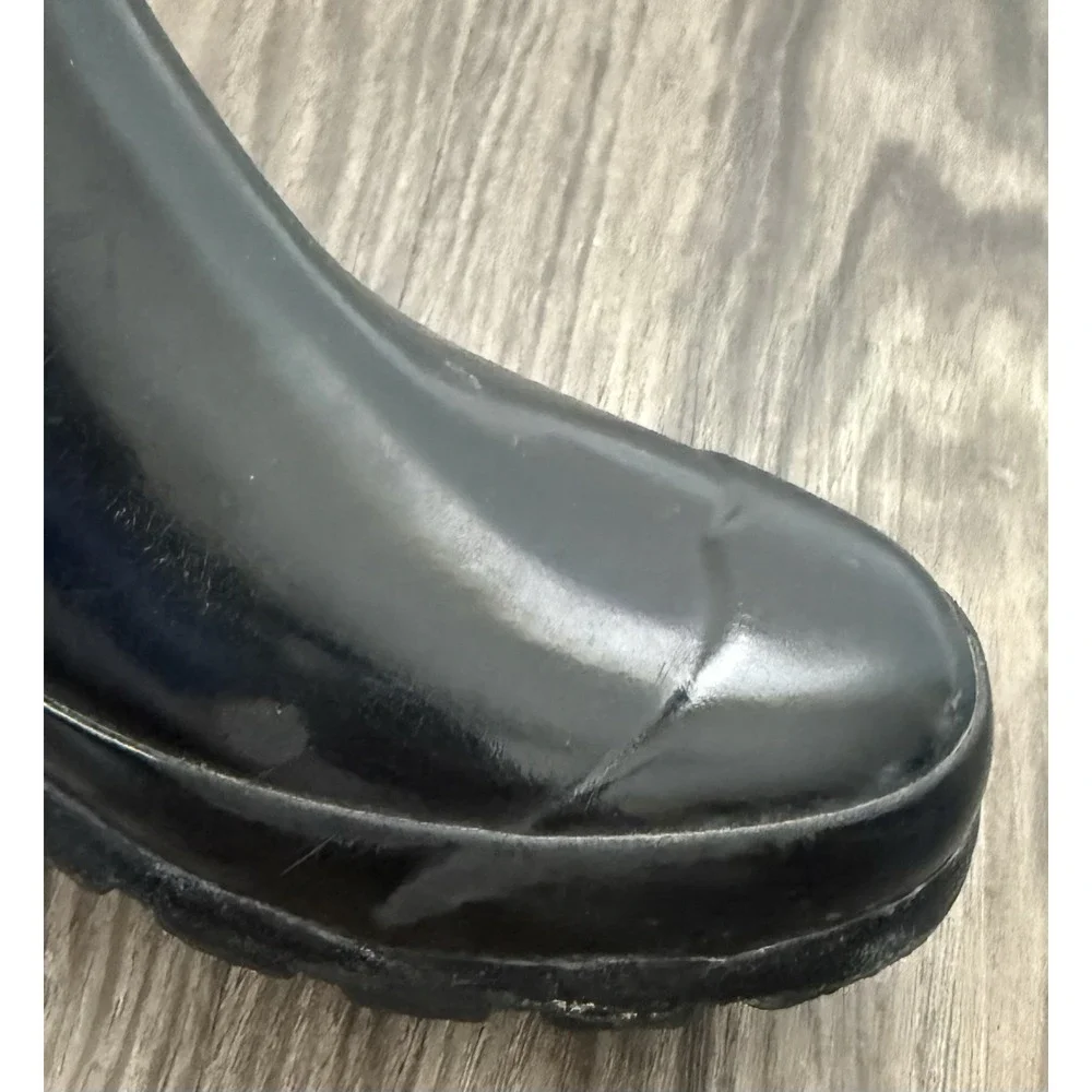 Hunter Original Tall Gloss Rain Boots Black Waterproof Rubber‎ Boys 5 Girls 6